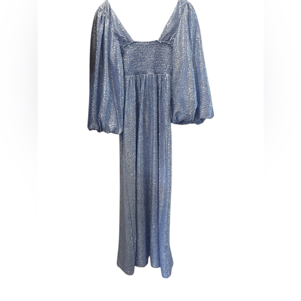 Show Me Your MuMu Shimmering Blue Midi Dress - Picture 5 of 8